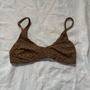 Fendi Tan Logo Print Bralette